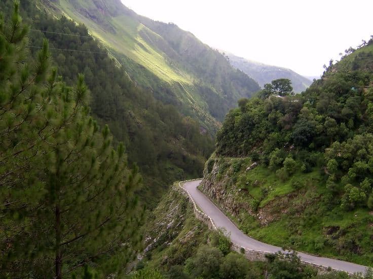 Mountain road through Chakwal district toward Khewra Salt Mine