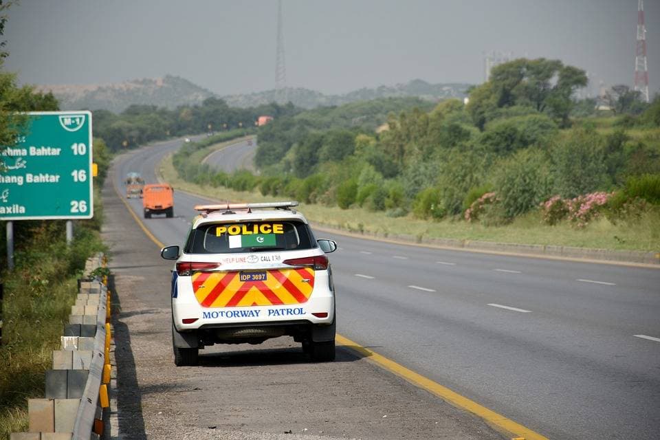 Motorway and highway route from Faisalabad to Khewra Salt Mine, Punjab