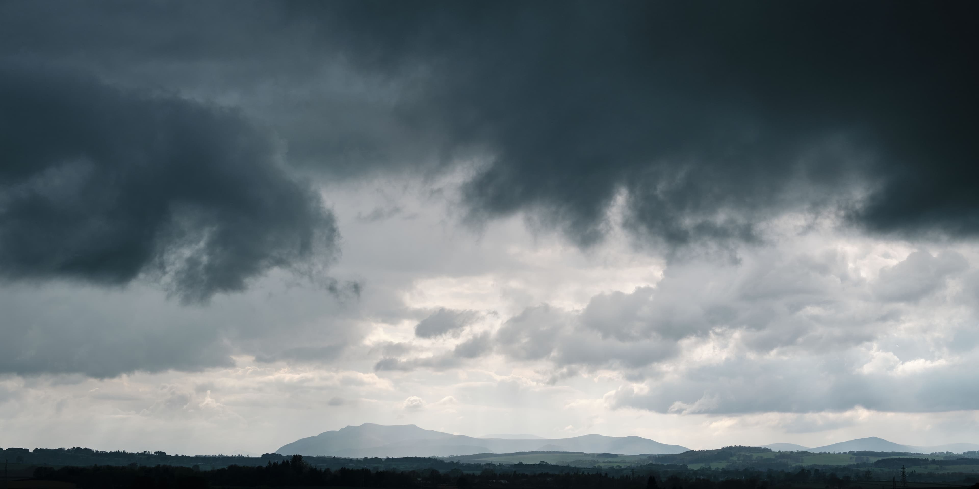 Storm clouds over Salt Range hills near Khewra town, Jhelum District, Punjab