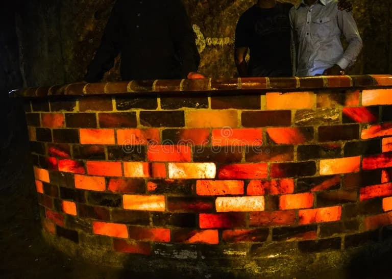 Counter Wall Built Colorful Salt Tiles Khewra Salt Mine Counter Wall Built Colorful Salt Tiles Khewra Salt Mine