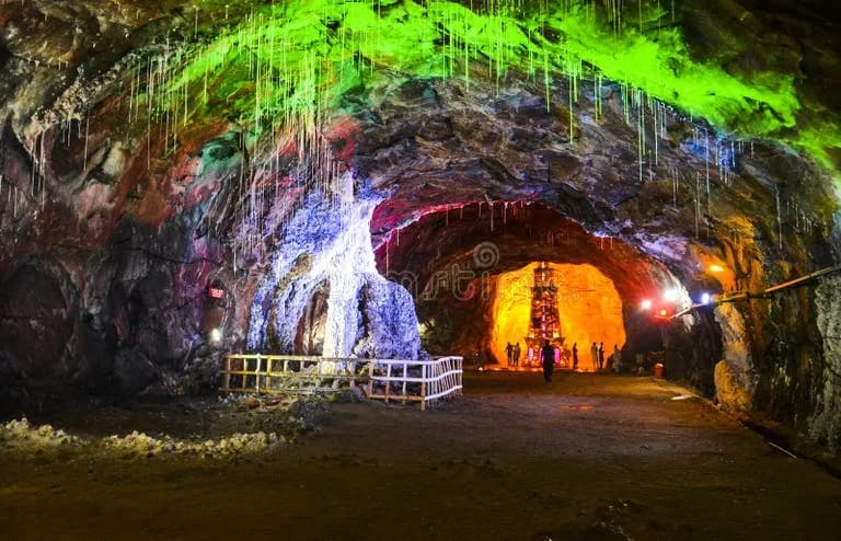 Magical Colorful Lighting Inside Khewra Salt Mine Magical Colorful Lighting Inside Khewra Salt Mine Khewra Salt Mine