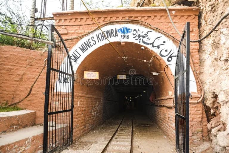 Outside Gate Khewra Salt Mine Located Jhelum District Punjab underground salt chamber